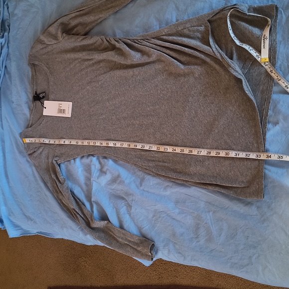 Bobi Los Angeles NWT Long Sleeve Shirred Dress Thunder in Heather Gray M - Picture 12 of 15